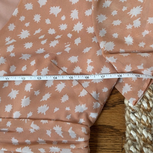 Madewell Apricot‎ Star Print Dress - Size 6 - cinched waist - Picture 10 of 13